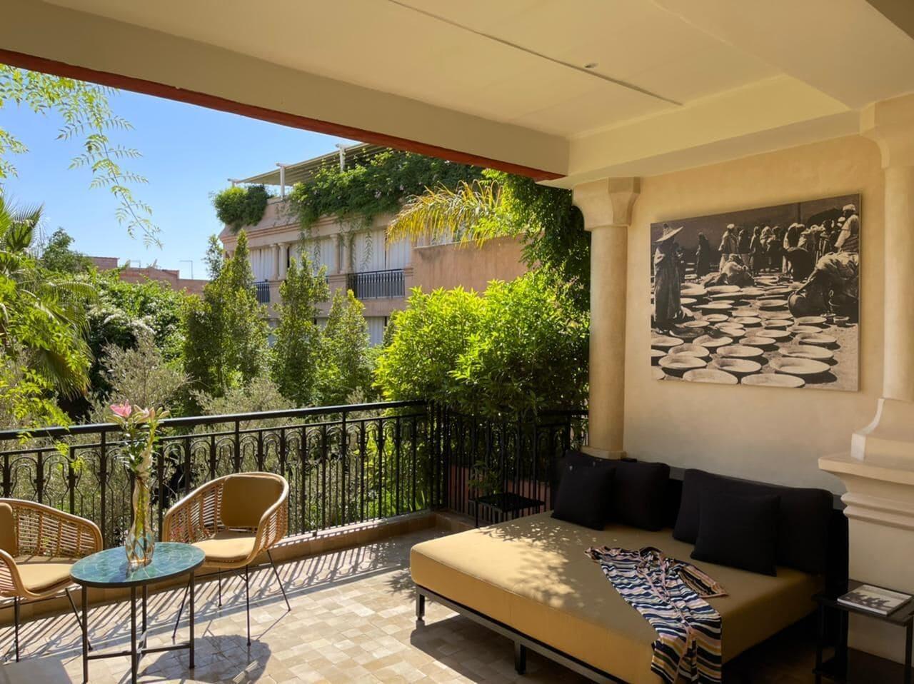 Les Jardins De La Koutoubia Hotel Marrakesh Exterior photo A balcony in Athens, Greece